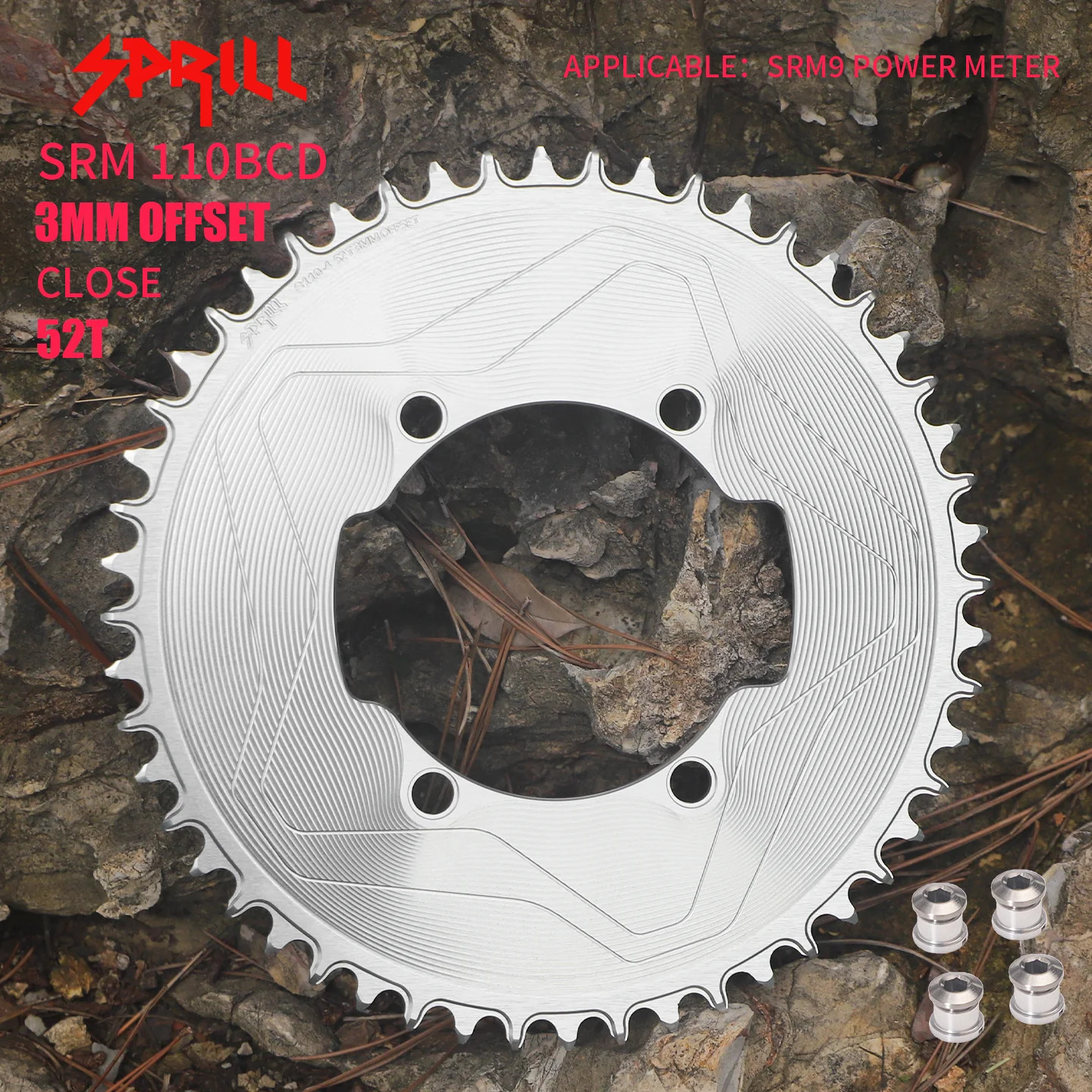 For SRM 9 Power Meter 3mm Offset Chainrings 110BCD FOR TT TRIATHLON Aero 56T-54T