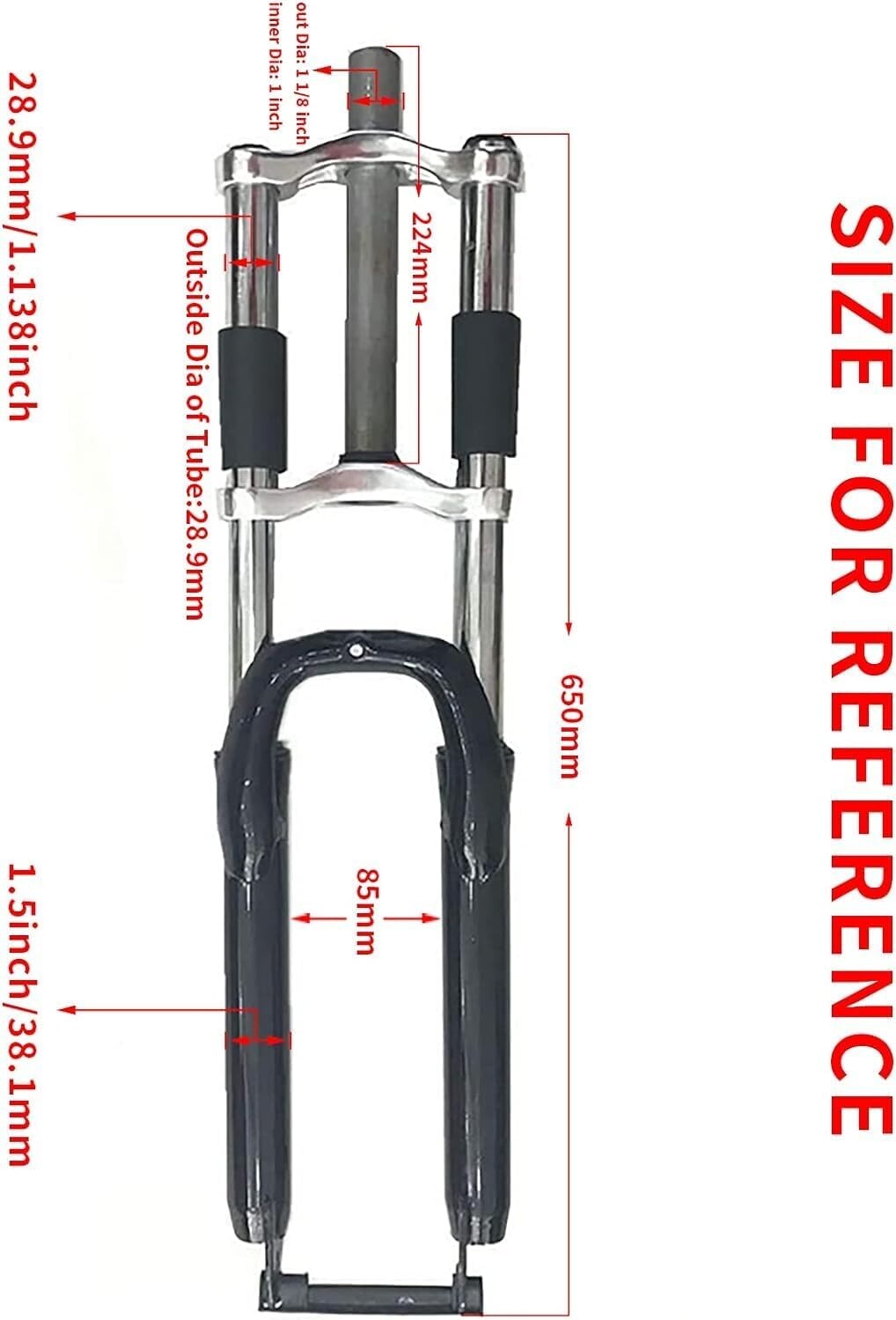 CDHPOWER 26″ Bicycle Fork Gas Motorized Bike Suspension Fork & 1 1/8″ Headset