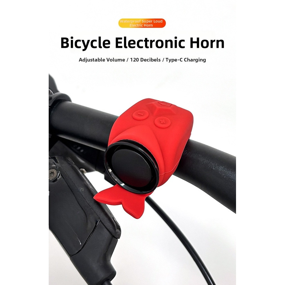 120dB Waterproof Bicycle Sound Device with Volume Control Type-C Input