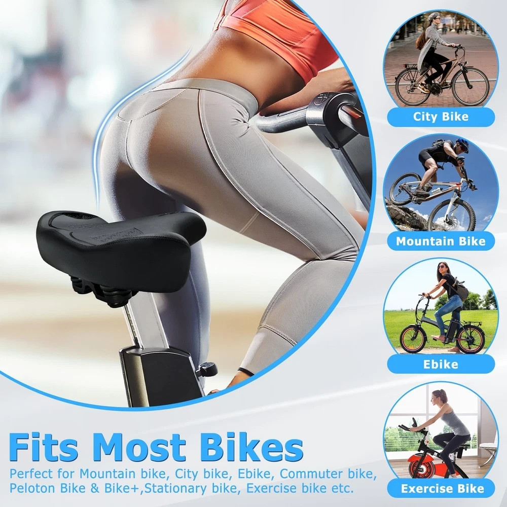 CDYWD Oversized Bike Seat for Men & Women Comfort Extra Wide Bicycle Seat