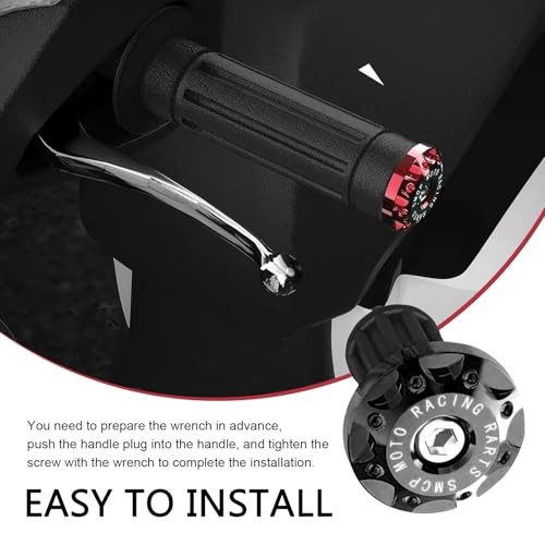 Motorcycle Bar End Plug, 7/8″ Alloy Handlebar Grip End Caps, Anti 2 PCS Black