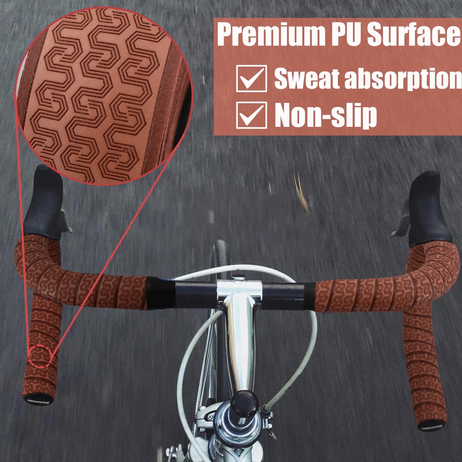 Senston PU Bicycle Handle Wraps Tape Road Bike Handlebar Tapes Cycling Grip T…