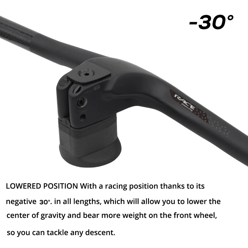 Full Carbon Fiber Mountain Bike Integrated Cockpit -30 Degree Internal Cable