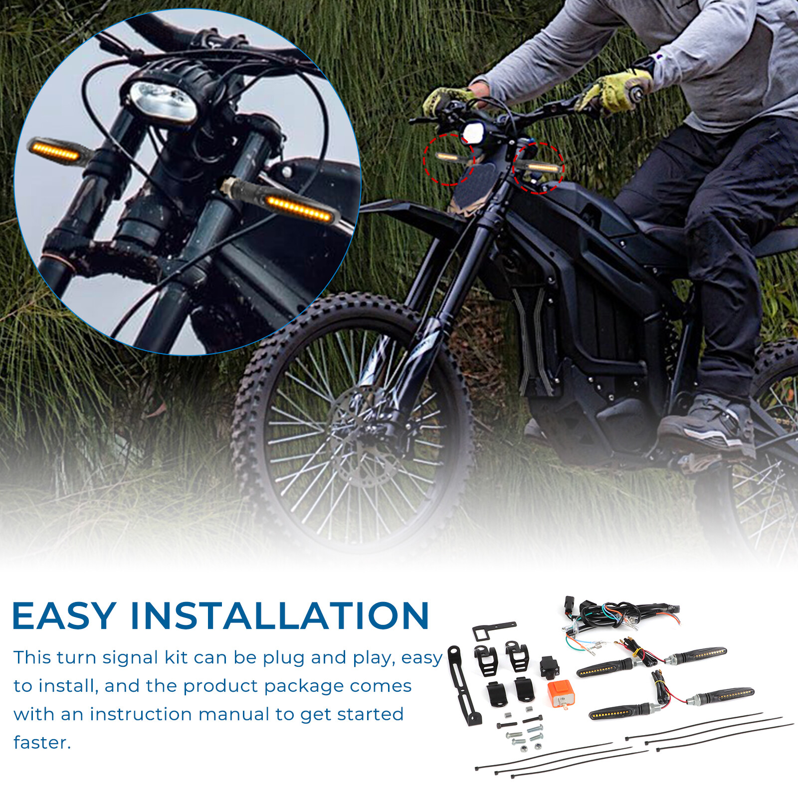 Street Legal Kit LED Turn Signal Indicator Light For Talaria Sting MX4 R E-Bike