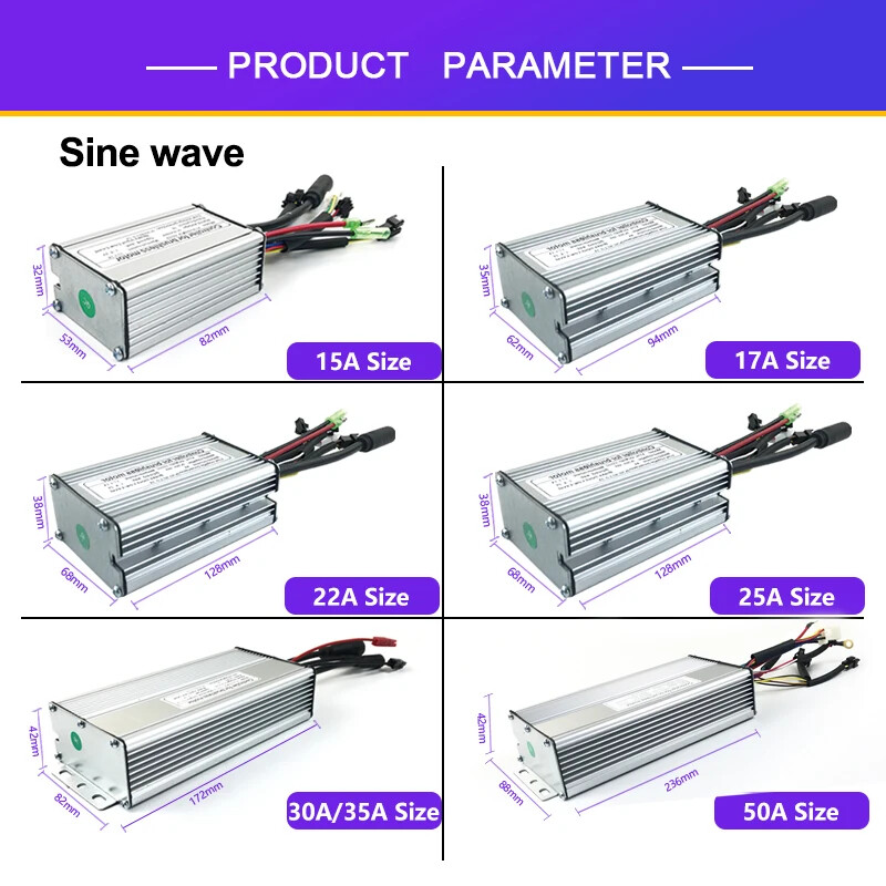Brushless Motor Controller for E-bike 15A-50A 250W-3000W Wheel Motor Controller