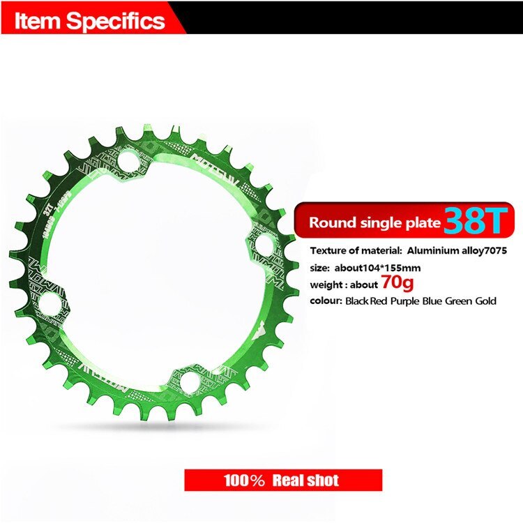 104BCD MTB Round Narrow Wide Chainring Bike Chainwheel 30/32/34/36/38/40/42T