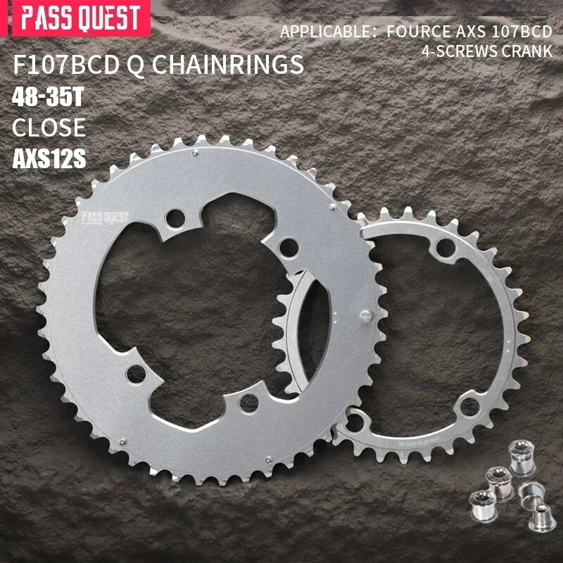 107BCD Double Chainring for 12S Road/Gravel Bike 46-33T 48-35T 50-37T 52-39T