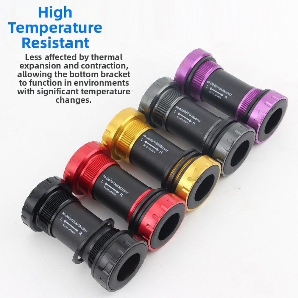 Bottom Bracket BB68 Screw-in Design Aluminum Alloy for 68mm 73mm Bike Frames