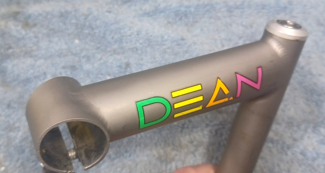 used, DEAN 125mm, 22.2mm dia. Titanium Quill Stem, Fits 26mm Bar Clamp, 1″ Fork