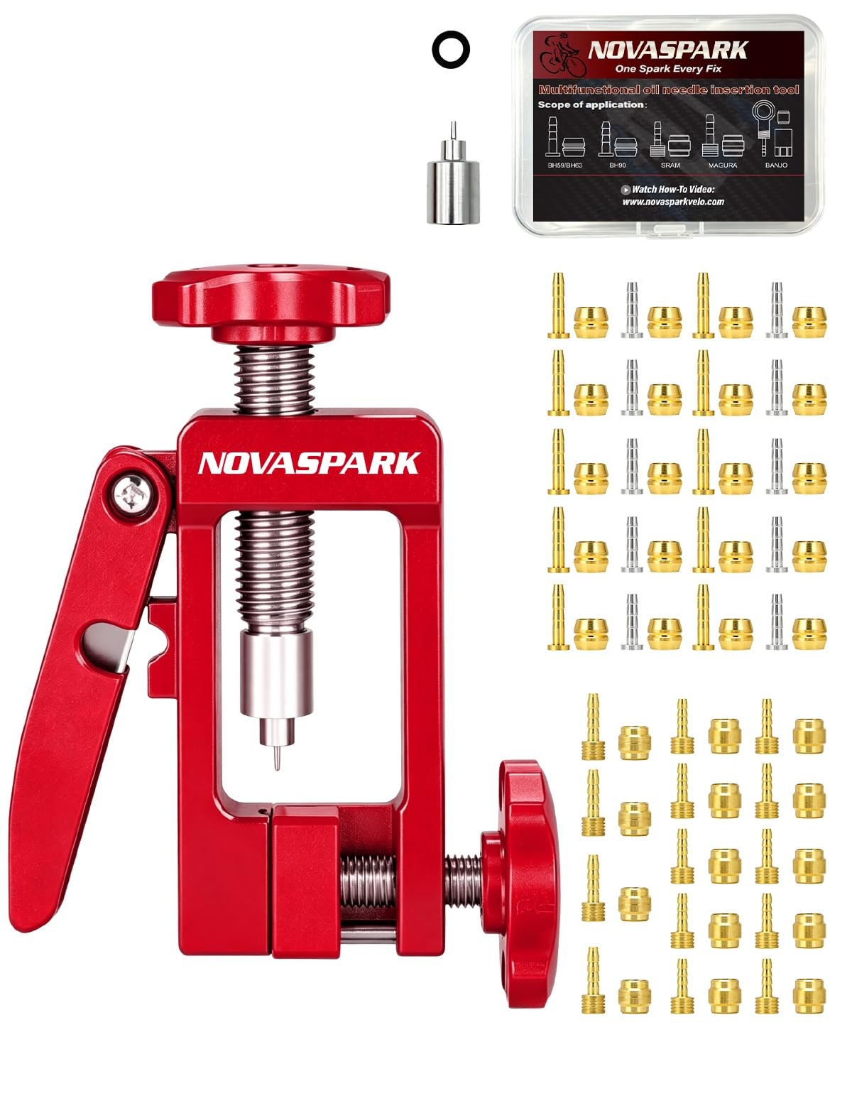 NovaSpark Bike Hydraulic Brake Tool Kit with Line Cutter, Static Press…