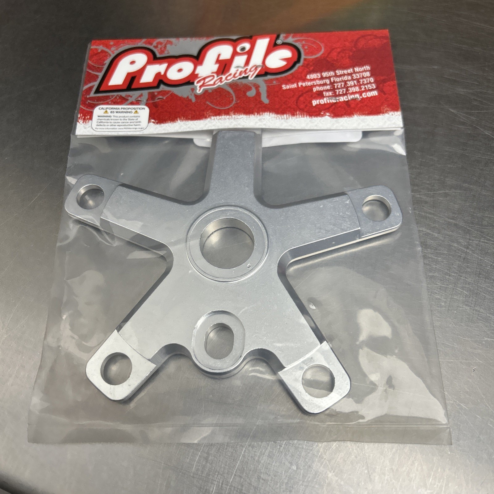 Profile Racing Spider Bolt on Single Chainring 5 BOLT 19mm Silver 110mm