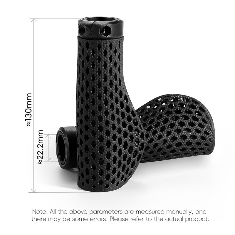 WEST BIKING MTB Bike 3D Printed Grips Ergonomic Bicycle Grips with Bar End Plugs
