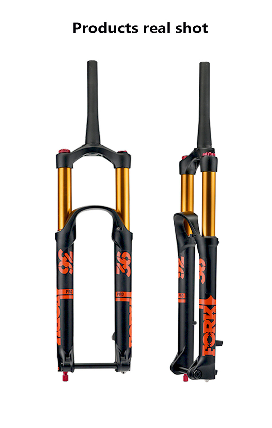 27.5 29″ Bicycle Air Fork Suspension Tapered Damping Rebound Adjustment 110*15mm