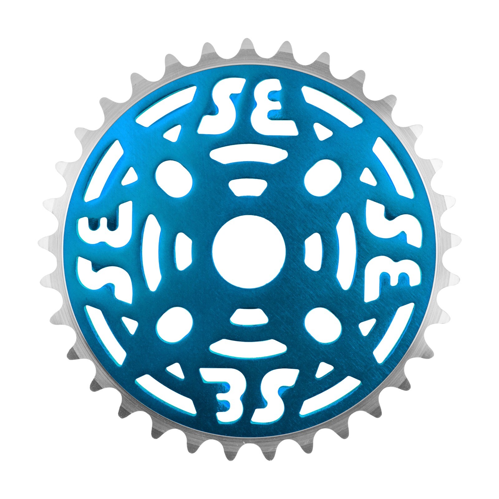 SE Bikes BMX 1 Piece Alloy Chainring 33 Tooth for 1/2″x1/8″ Chain Anodized Blue