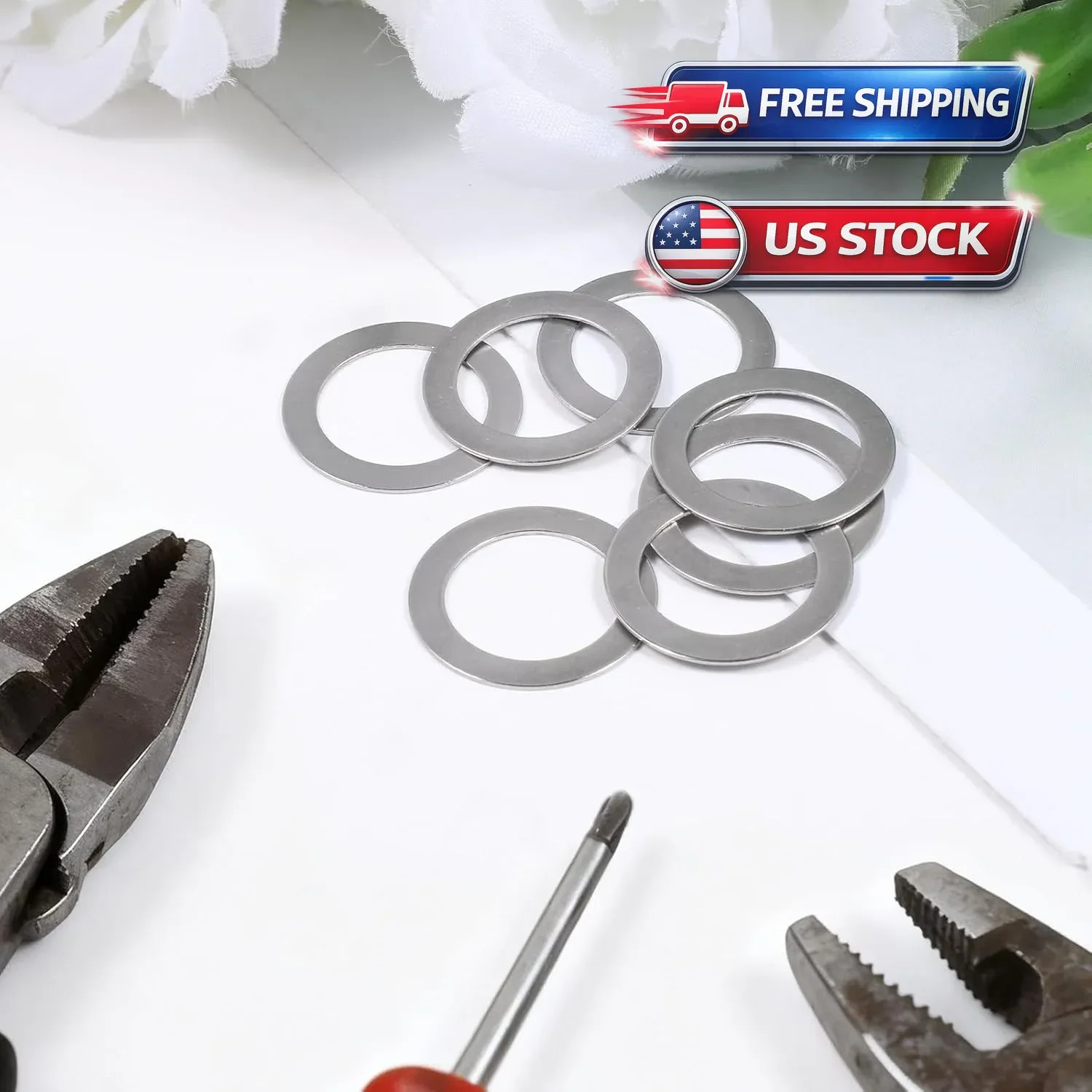 15PCS Pedal Washers Spacers, 9/16” Road Bike Pedal Extenders Bicycle Stainles…