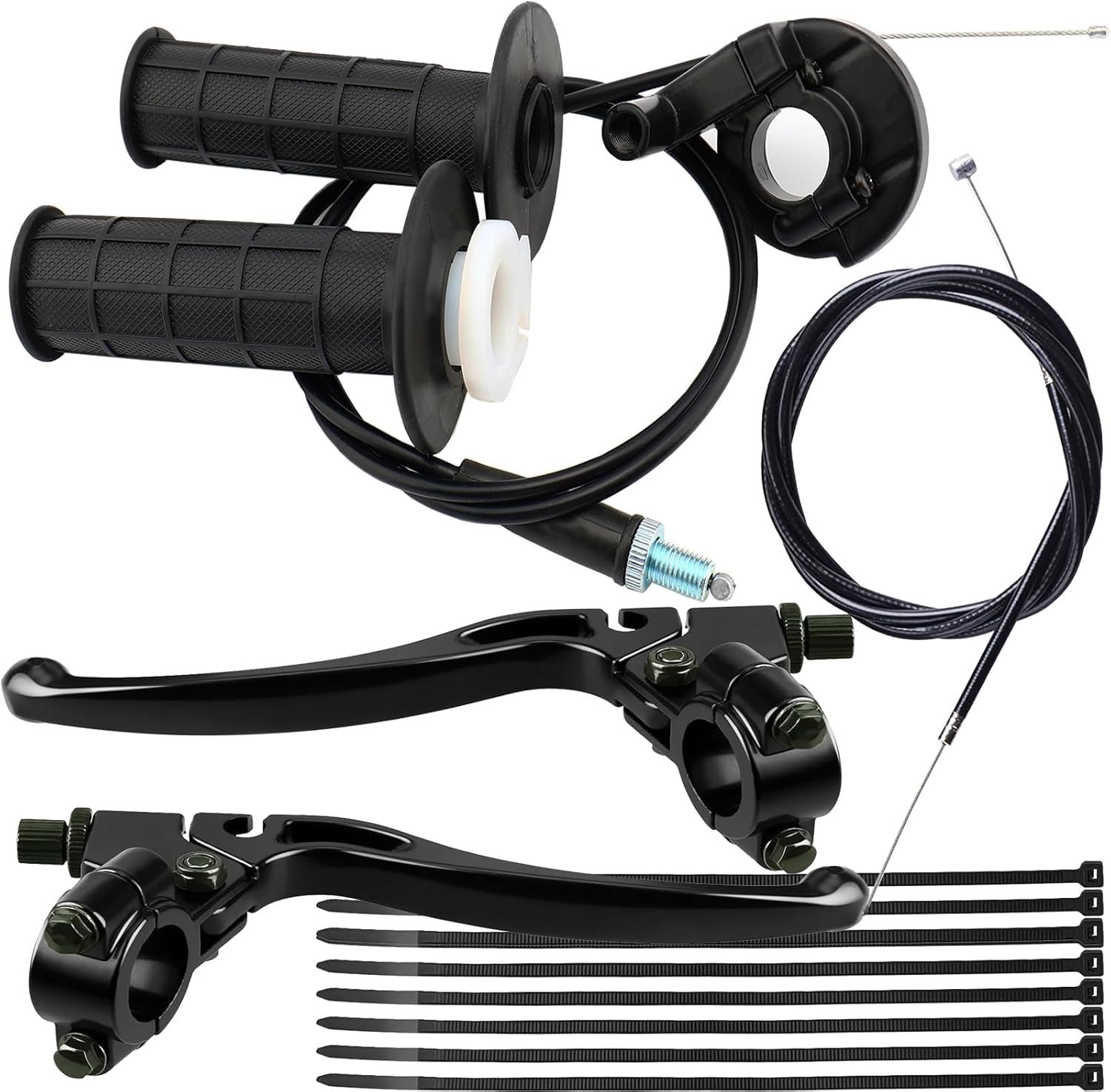 7/8″ 22mm Handlebar Control Kit – with Brake Levers, Hand Grips, Throttle