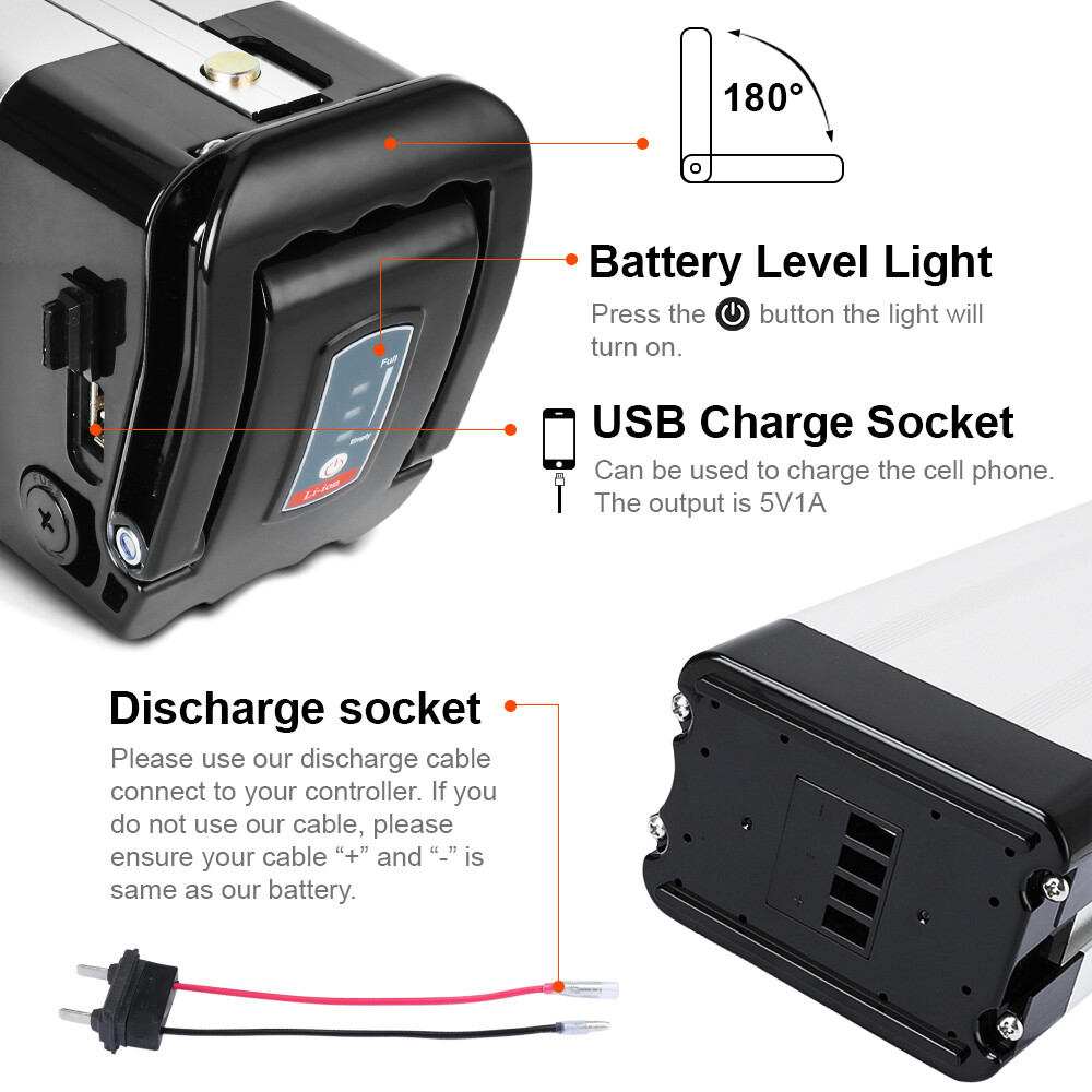 48V 36V 13Ah Silverfish Ebike Battery for 500W 750W 1000W Electric Bike Battery