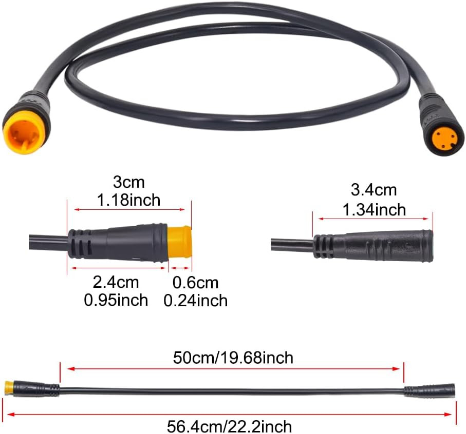 Ebike Extension Cable for Electric Bike Gear Sensor, Waterproof Connector 2Pin/3