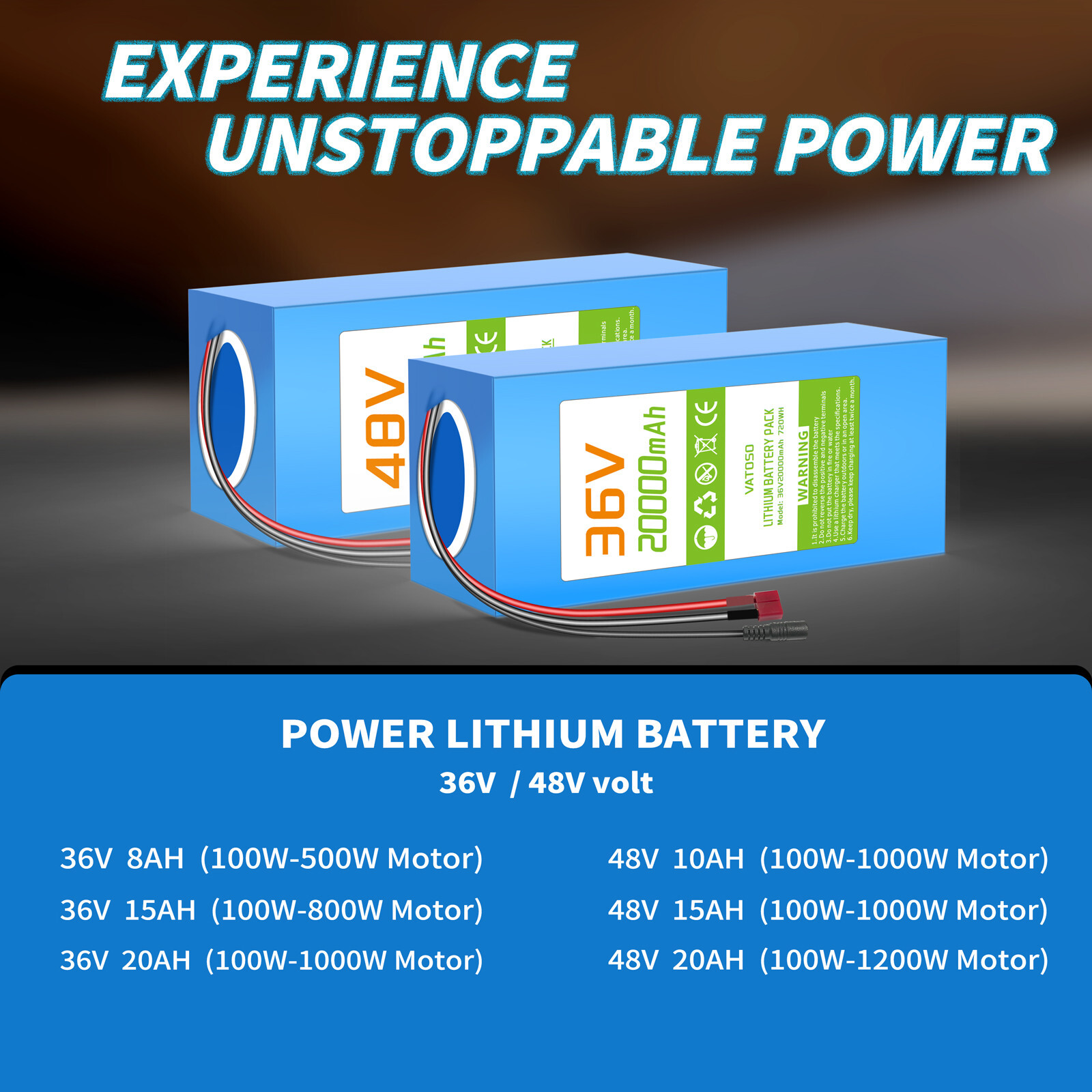 48V Lithium-ion Battery , for Electric Bikes,Scooters Motors( 200W-1200W )
