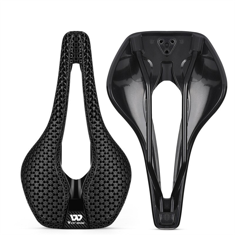 WEST BIKING Hollow Short Nose 3D Printed Bicycle Honeycomb Seat Saddle Cushion