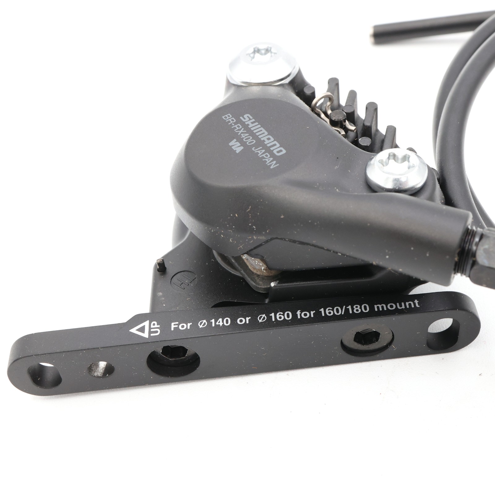 Shimano GRX BR-RX400 Hydraulic Disc Brake Caliper Flat Mount w/ Hose Adapter