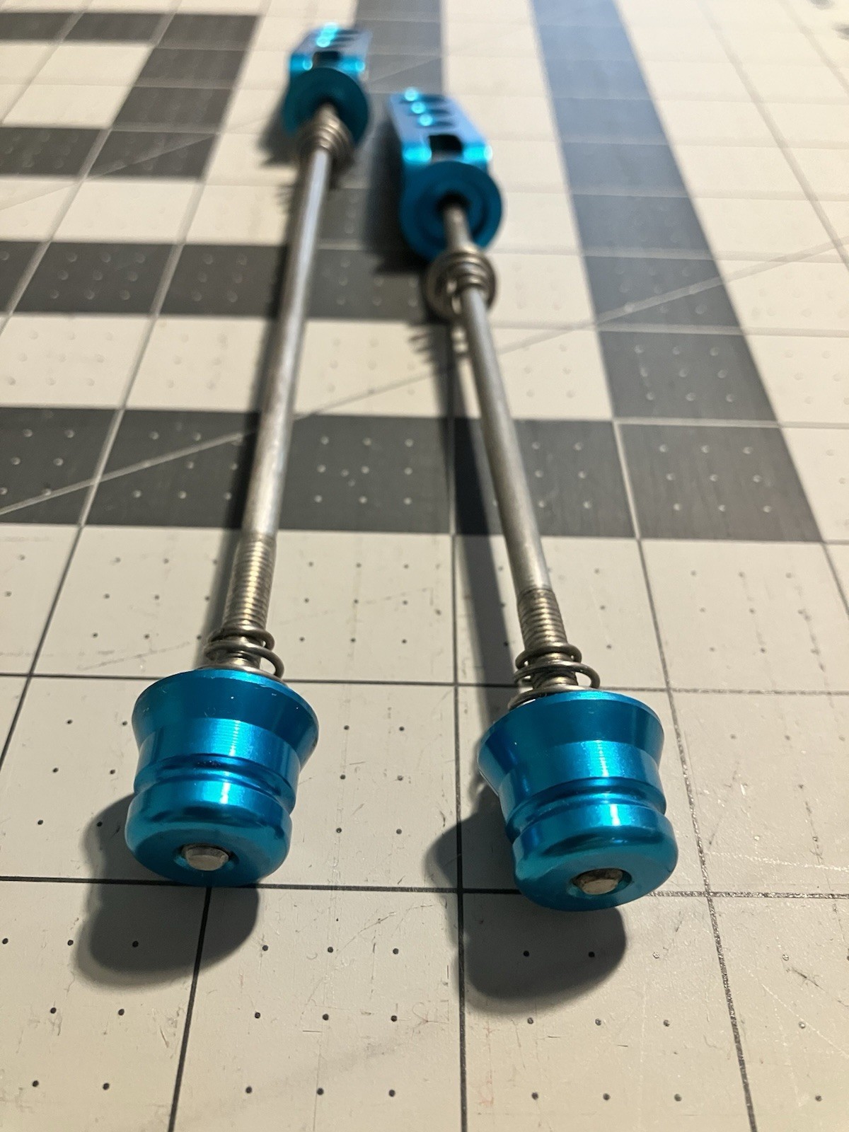 Ringle Holey Ti Skewers turquoise blue Front & Rear titanium mountain bike parts