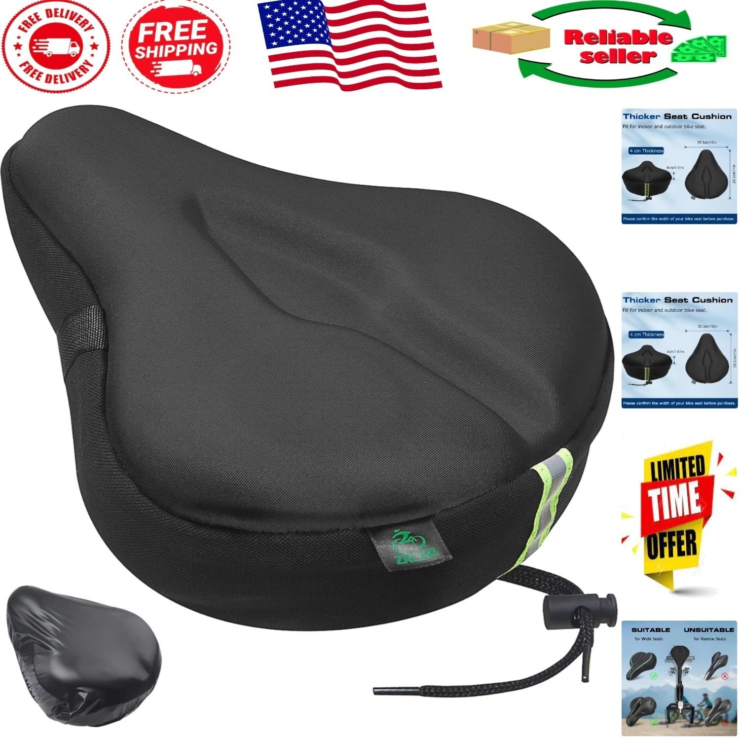 Waterproof Gel Bike Cushion – Anti-Slip & Moisture-Wicking for Ultimate Comfort