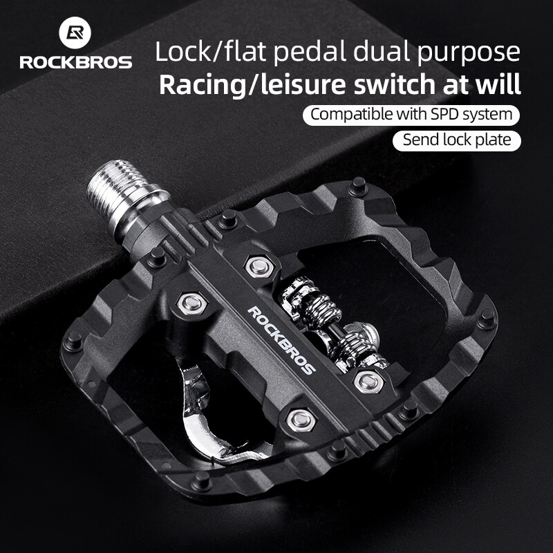 ROCKBROS Bike Lock Pedal SPD System MTB Road Bike Nylon Sealed Bearing Pedals