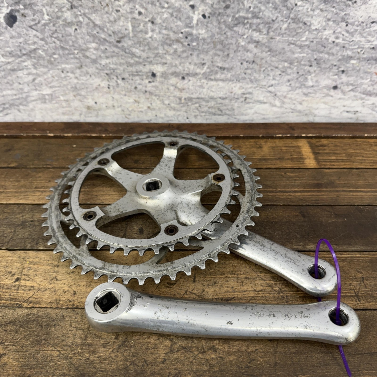 Vintage Campagnolo Crankset 170mm 135 mm Double Road 9/16x20F Italy Square Taper