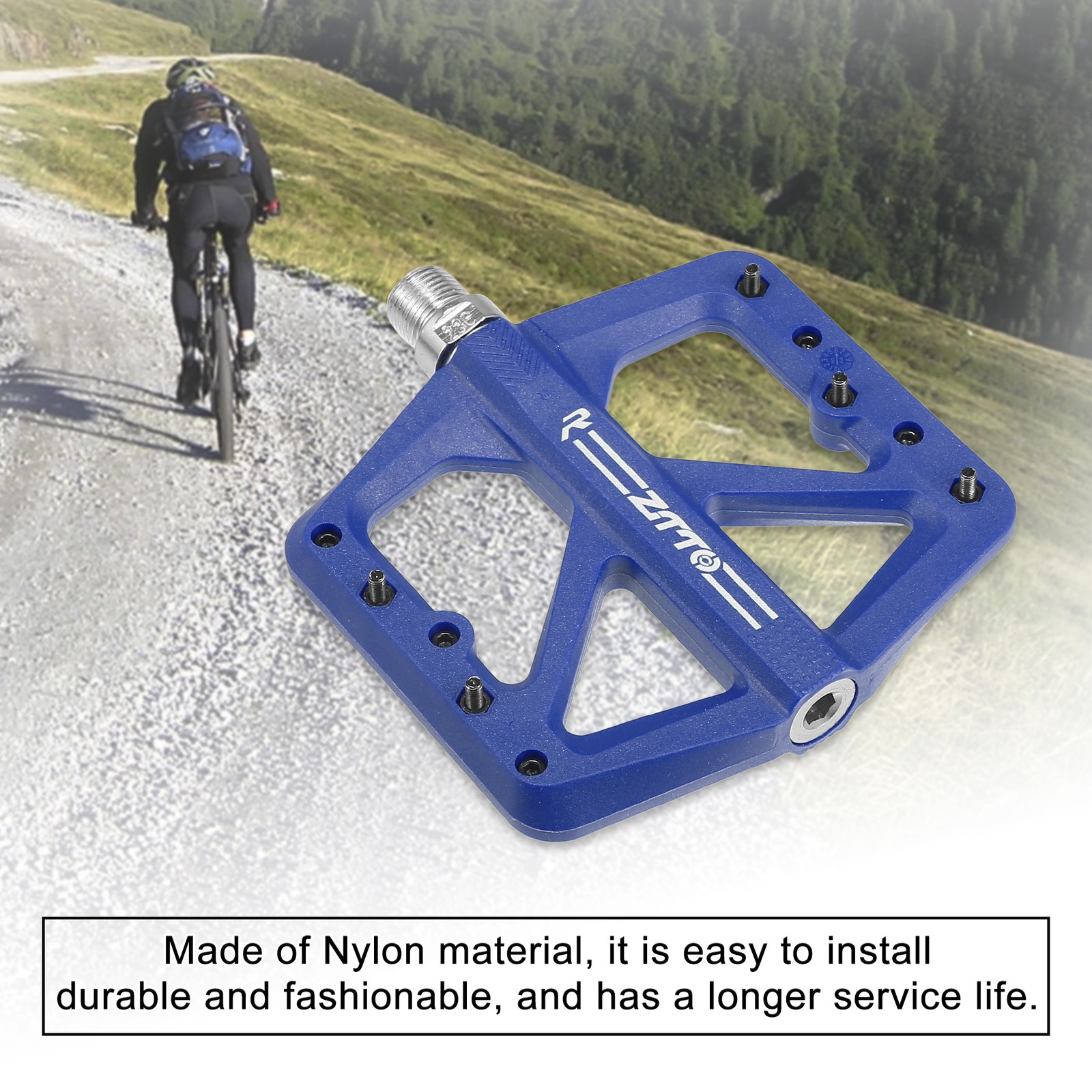 1 Pair Nylon MTB Bike Rear Foot Peg Pedal Blue Fit 9/16 Inch Axle BMX MTB Bike