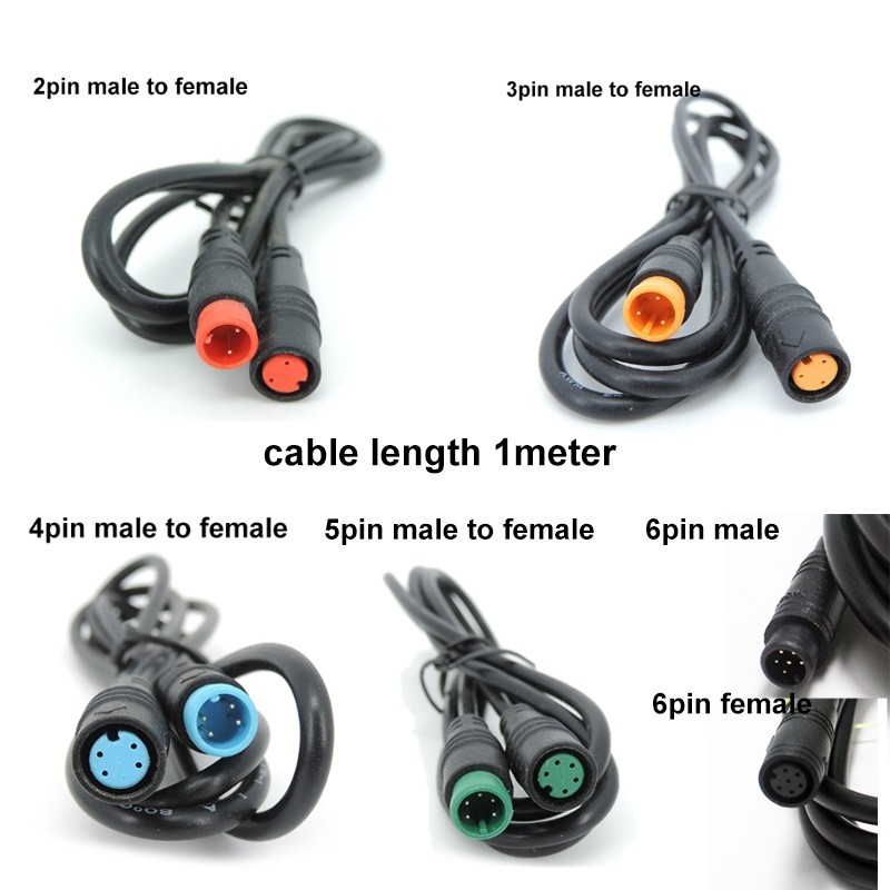 M8 2/3 4 5 6 Pin male to female M/F Plug Cable Electric Bicycle Waterproof Ebike