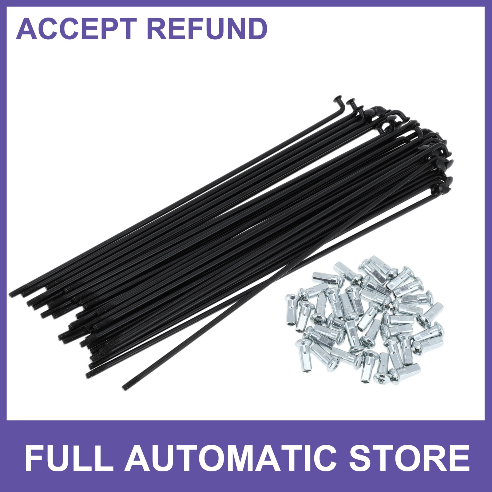 1 Set 12G 185mm Length Bicycle Spokes Nipple Carbon Steel Universal