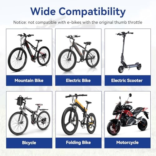 Universal 3 Pin Ebike Throttle Full Twist Compatible with Electric Bike