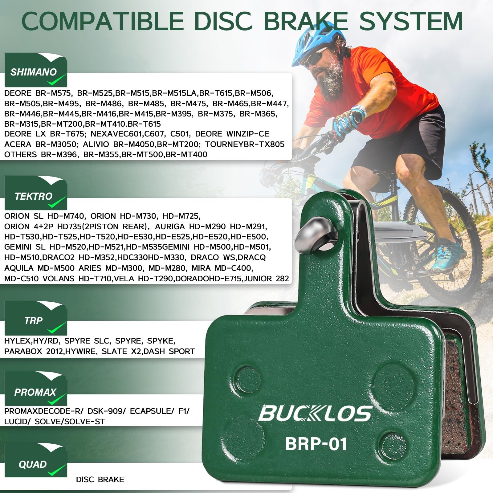 25PC Bike Disc Brake Pads for Shimano, Tektro, TRP – MTB, Ebike, Road, Scooter
