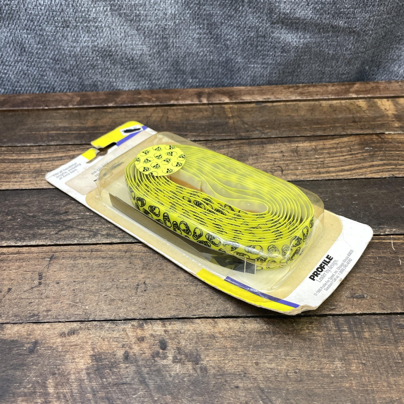 Vintage Profile Handlebar Tape Yellow Skull Head NOS 90s Road Bike Aero