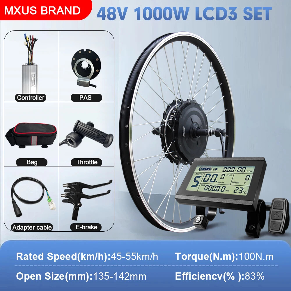 Electric Bike Conversion Kit 48V 1000W High Speed Brushless Hub Motor Wheel