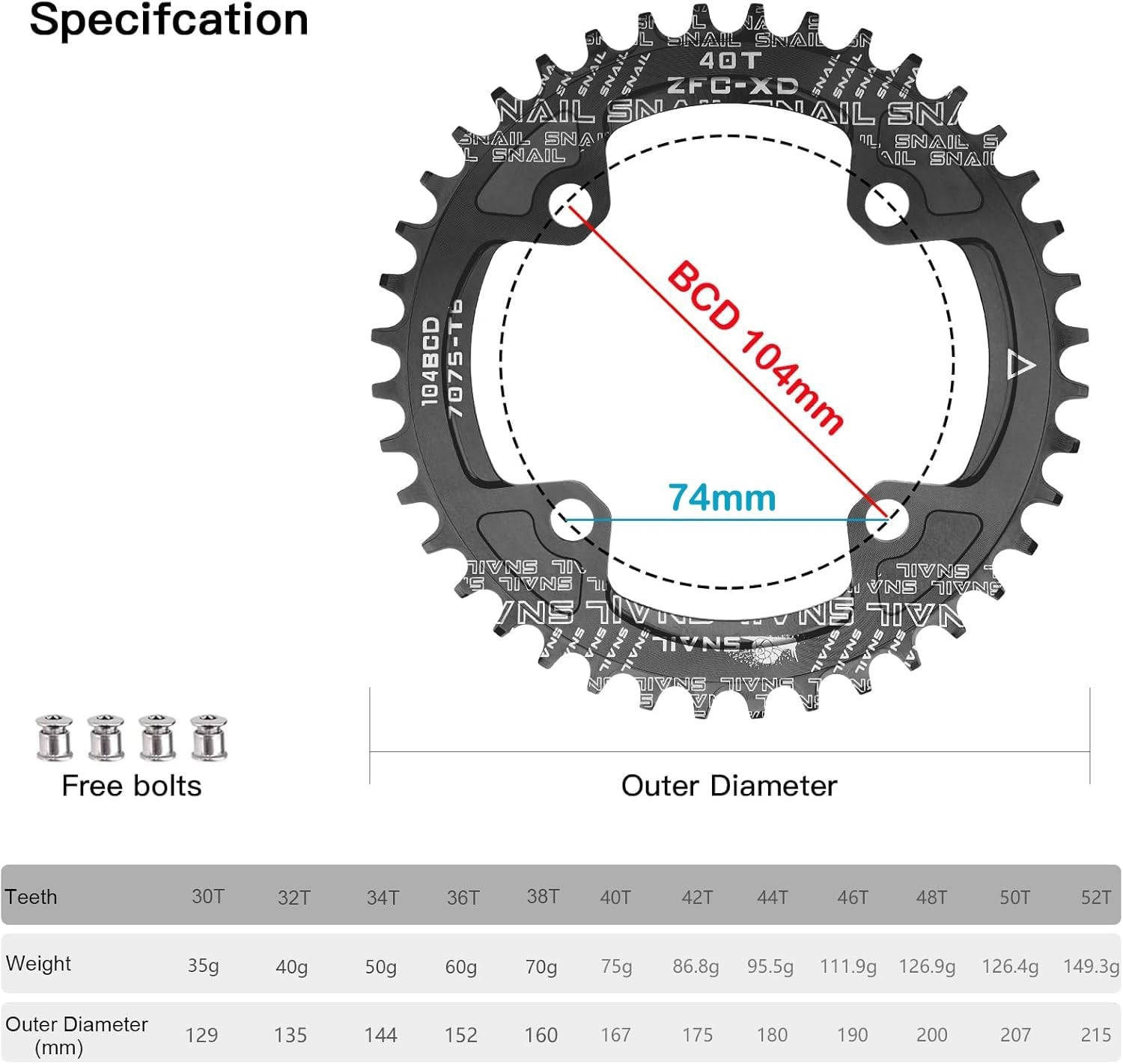 Narrow Wide Chainring 30T-52T for 1x Road, Mountain, BMX, Gravel, Ebike – Sprock