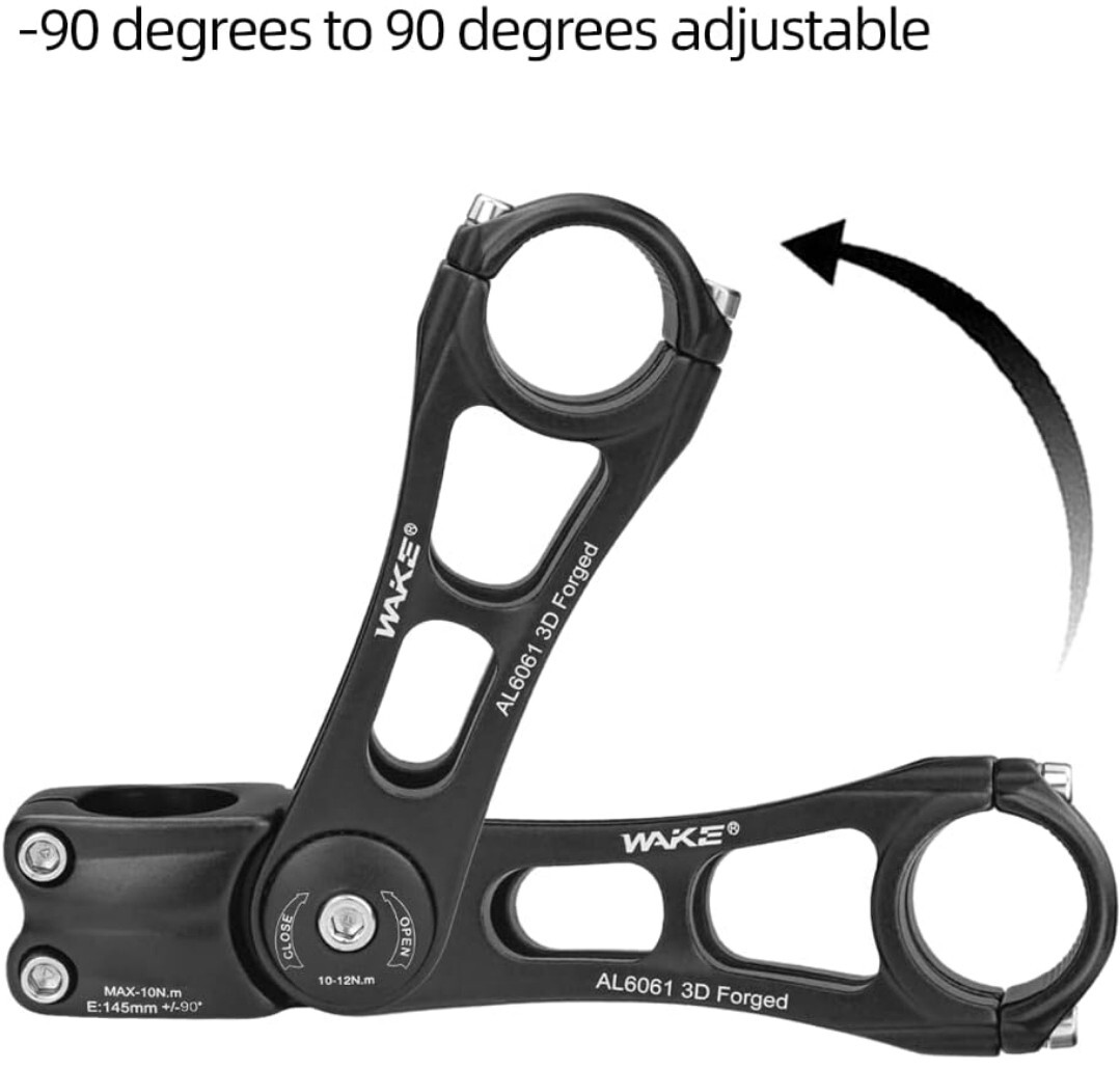 Bike Stem Universal 31.8Mm and 25.4Mm Adjustable ± 90 Degree 90Mm 110Mm 145Mm MT