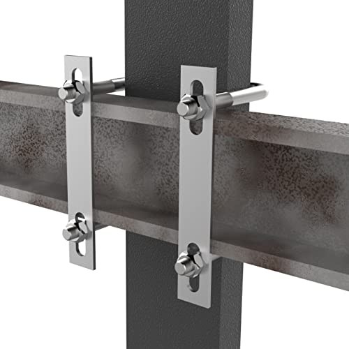 2 Sets 304 Stainless Steel Square U-Bolts 2.75″(70mm) Inner Width, 70X110（W*L）