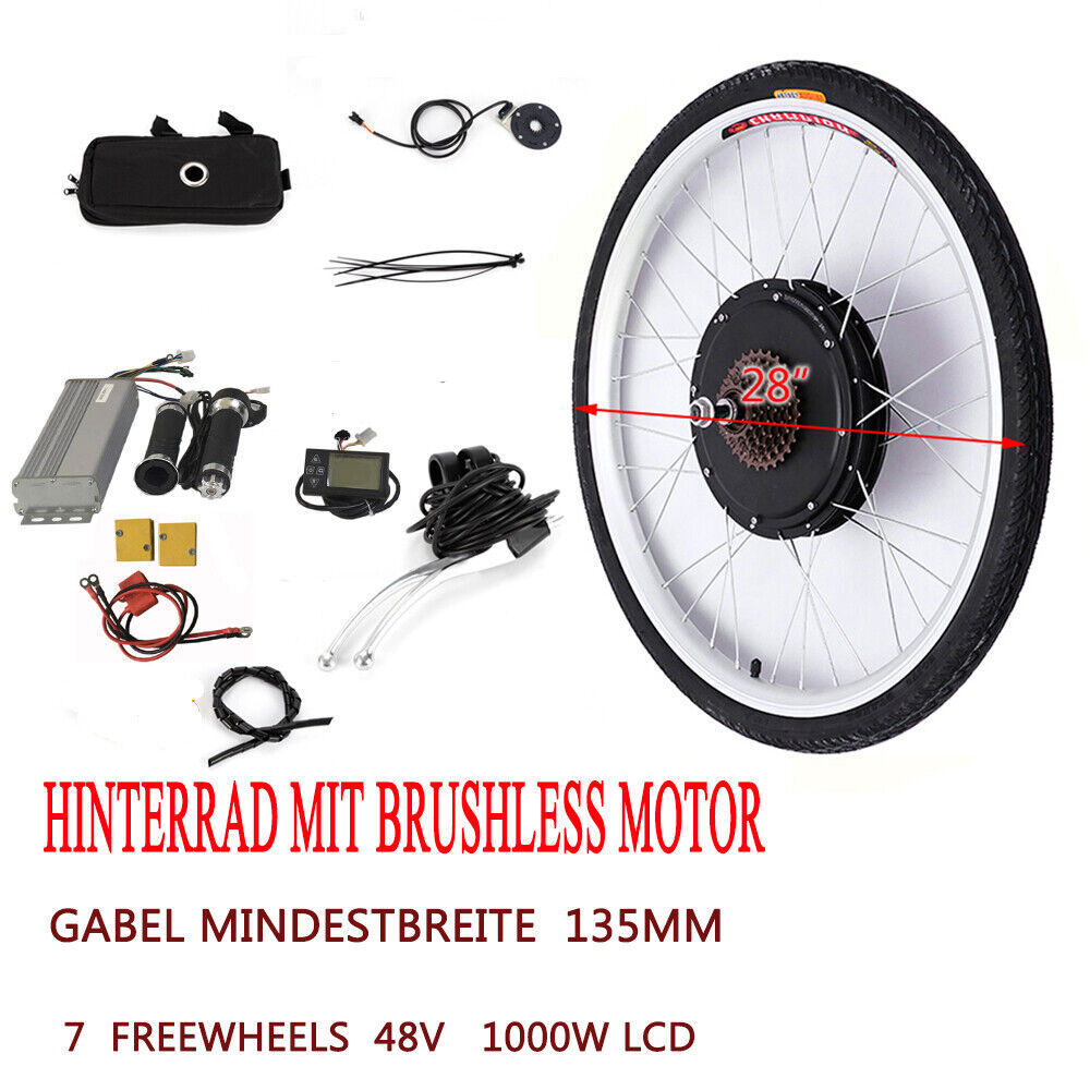 48V 28″ 1000W Electric Bike Conversion Kit Motor E-Bike for rear / front wheel