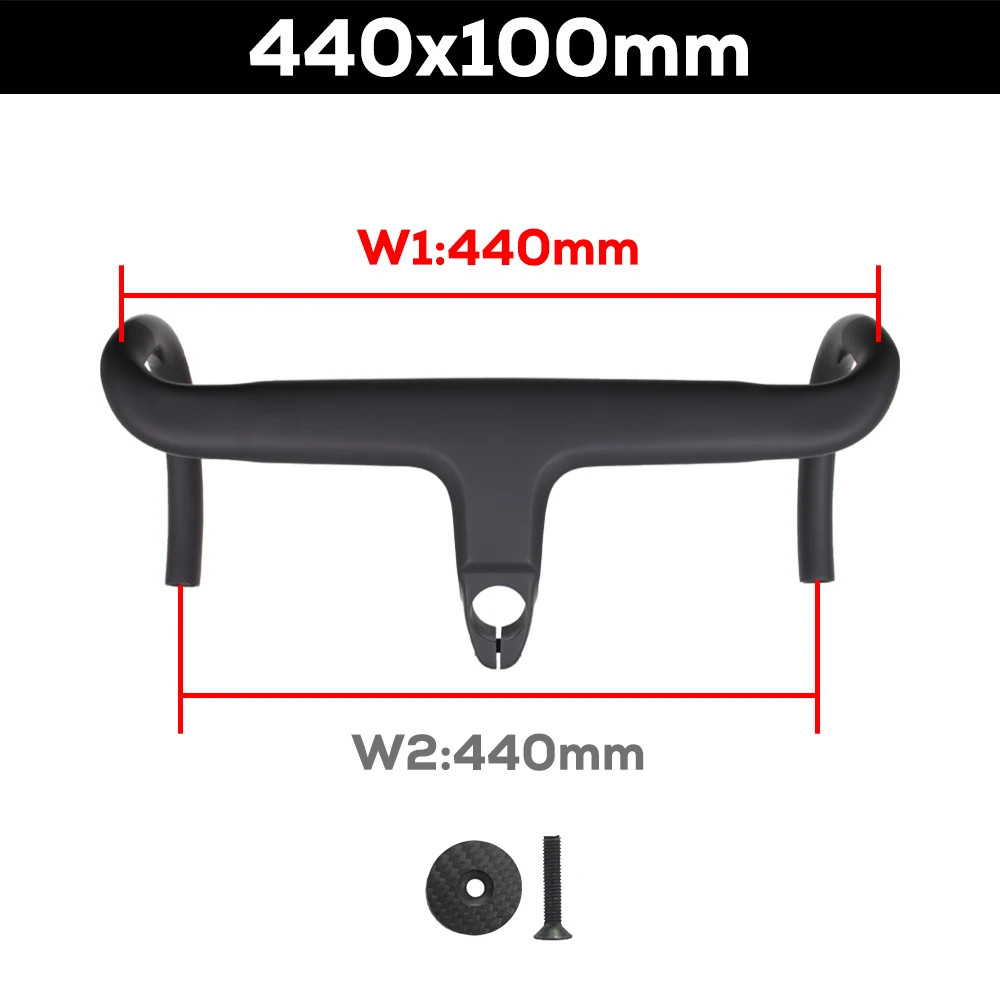 Road Bike Full Carbon Integrated CockpitHandlebar 28.6mm -10° 380-440*90-110mm