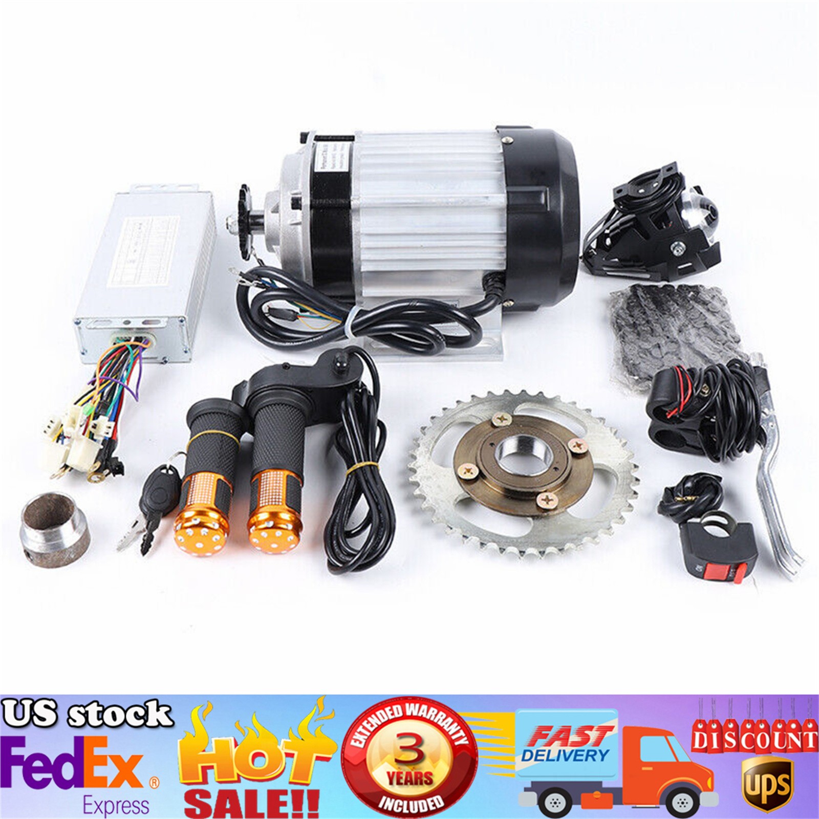 New 48V 750W Electric 3-wheel Bike Brushless Motor Kit For Adults Tricycle Trike