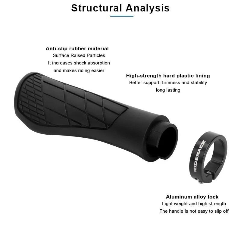 Rubber Bicycle Gips Lock-On Moutain Bike MTB Handlebar Anti-slip Grip Ergonomic