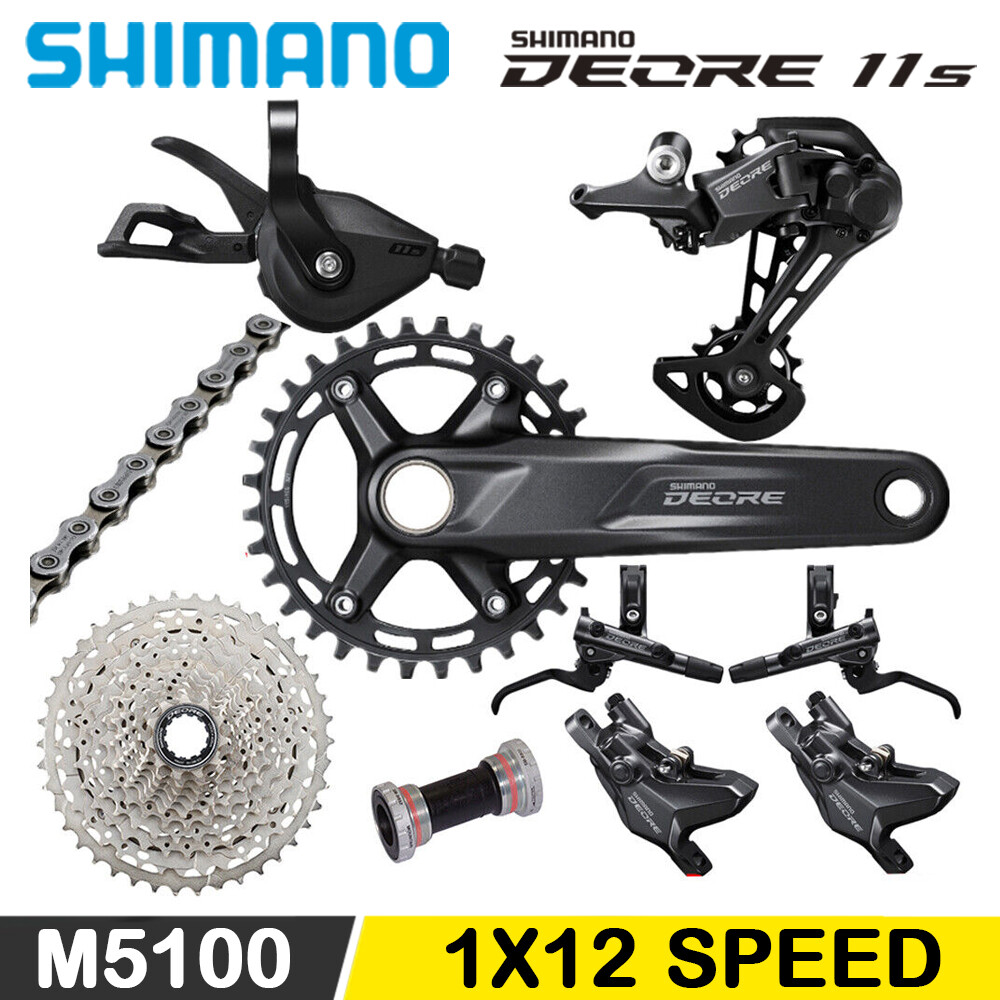 SHIMANO DEORE M5100 MTB 1×11 Speed Groupset M5100 Crankset Cassette M6100 Brake