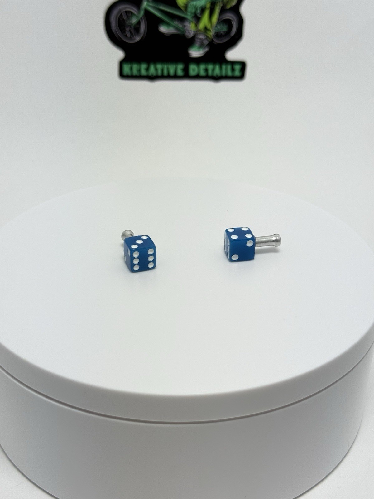 Blue Glow In The Dark Resin Dice Brake Cable Ends For BMX & Other Bikes (H132)