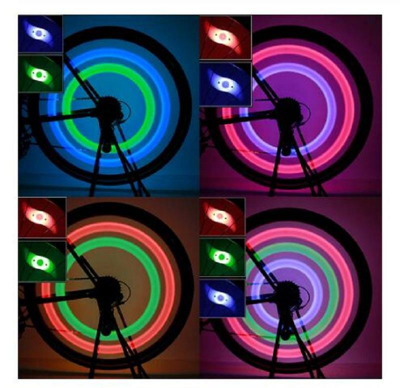 SPOKE REFLECTOR glow LED light-up 5″ LONG SAFETY mode FOR Cycling Bikes Bicycles