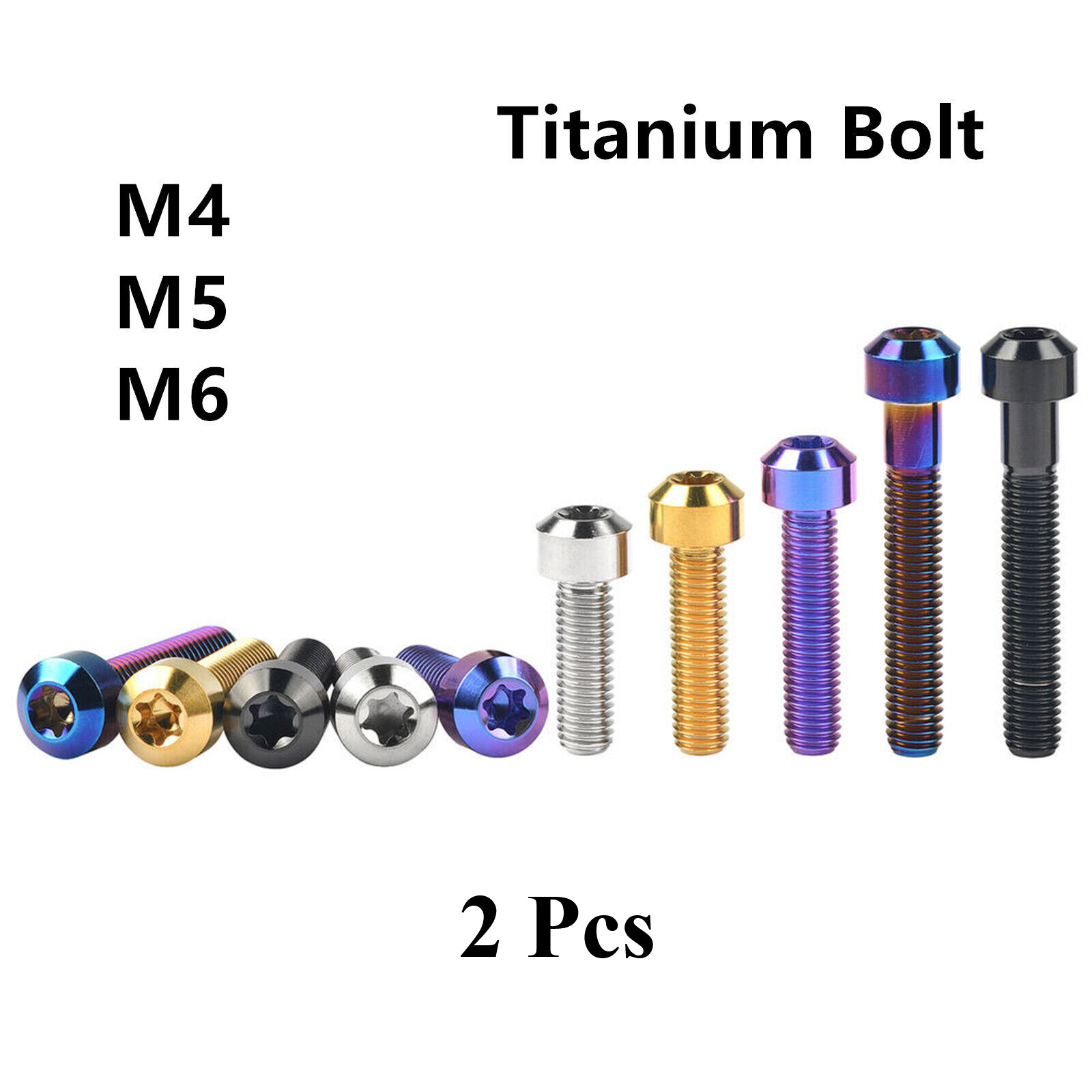 Titanium Bolt M4 M5 M6*10 15 20 25 30 35 40 -100mm Round Head Torx Screw Grade 5