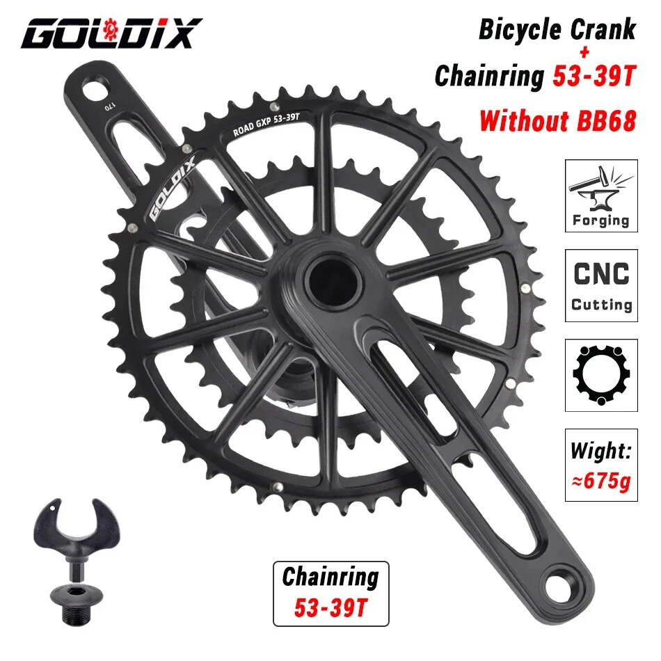 Gravel Road Bicycle Crankset 170/175mm Crank Arms Single/Double Chainring 50-34T