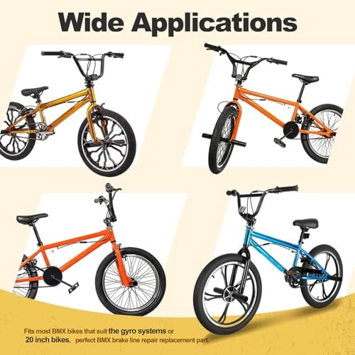 BMX Bike Gyro Brake Cables Front + Rear (Upper + Lower) with Spinner Rotor
