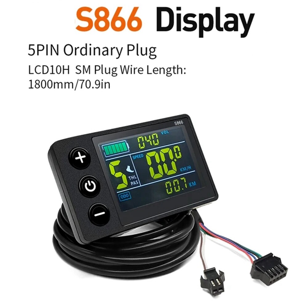 E-bike 250W-1000W 17-30A Sine Wave Controller+S866 Display+Thumb Throttle Kits